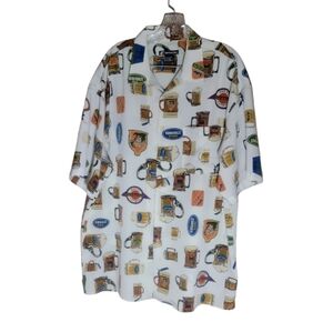 Ferruche men short sleeve printed casual shirt size XL